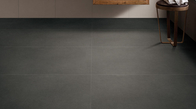 Telhas de Matte Black Ceramic Tile Textured Microcement- Marmorino e cor preta da instalação