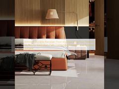 Piso de porcelana polida e durável, incorporando quatro padrões, perfeito para salões de exposição, combinando resistência e superfície polida