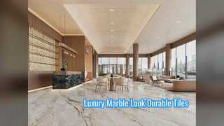 Azulejos de porcelana com aspecto de mármore durável para interiores elegantes