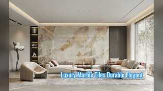 Solução de piso durável de azulejos de porcelana com aspecto de mármore luxuoso