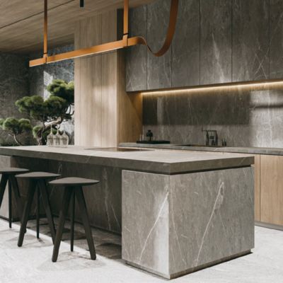 Azulejo de cerâmica com aparência de mármore cinza personalizável, espessura de 12mm