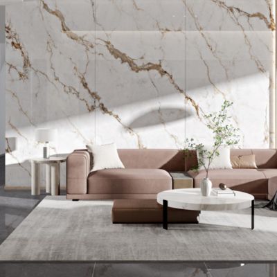 1200x2700mm Chapas de porcelana para interiores Alta resistência à mancha para fácil manutenção