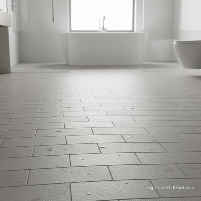 Alta resistência a arranhões Porcelana de piso de banheiro Teja de superfície ligeiramente texturizada que fornece resistência ao deslizamento e piso elegante para banheiros