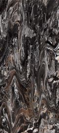 Banheiro cerâmico preto telha de mármore lustrada da porcelana do olhar de 15.5mm