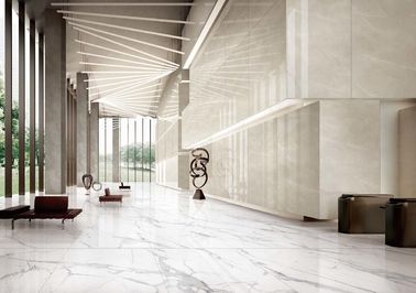 Telha 1200x2400mm de mármore cerâmica da porcelana do olhar do fundo da tevê