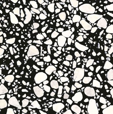 Preto artificial Crystal Vitrified Terrazzo Floor Tile branco da casa pré-fabricada 60x60cm